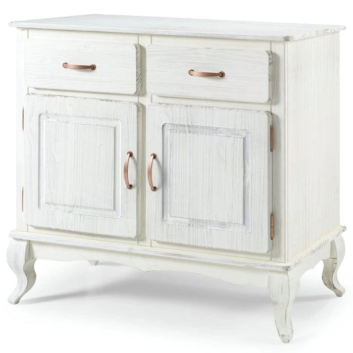 Buffet en pin massif vieilli noir/vert/blanc – Utilisateur unique