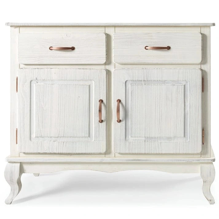 Buffet en pin massif vieilli noir/vert/blanc – Utilisateur unique