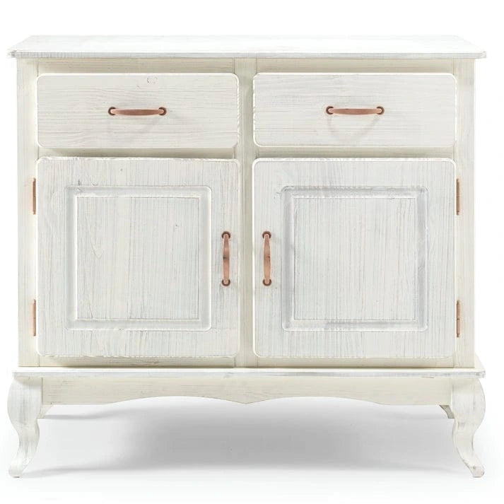 Buffet en pin massif vieilli noir/vert/blanc – Utilisateur unique