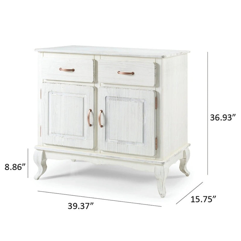 Buffet en pin massif vieilli noir/vert/blanc – Utilisateur unique