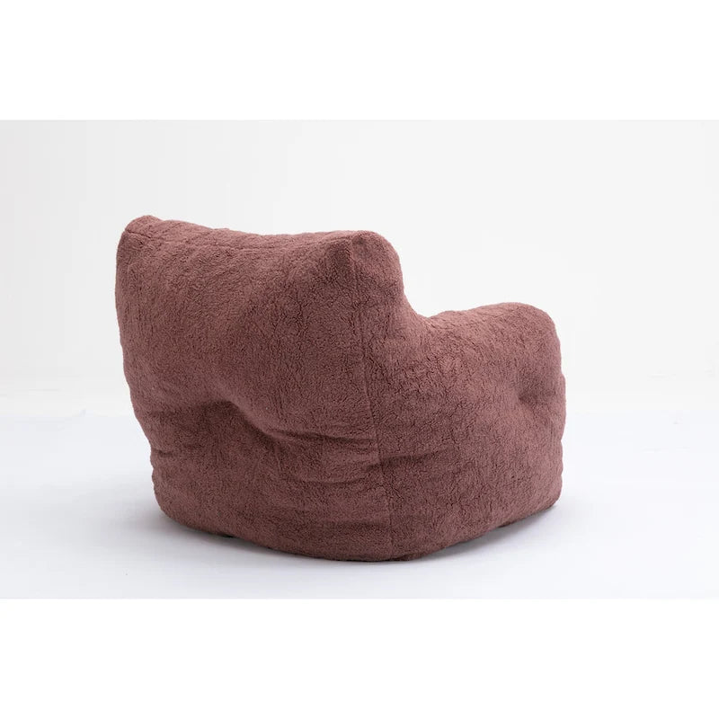 Fauteuil poire en fausse fourrure – Blanc crème / Café / Rouge / Gris foncé / Bleu foncé / Vert, Dossier haut, Pour 1 personne
