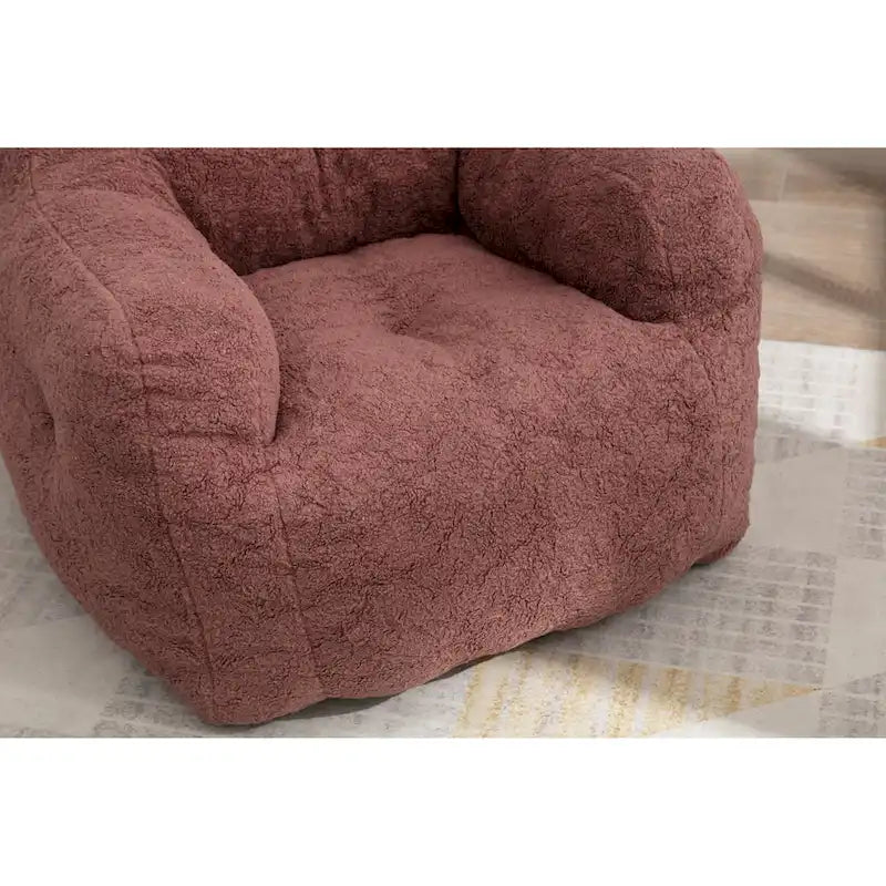 Fauteuil poire en fausse fourrure – Blanc crème / Café / Rouge / Gris foncé / Bleu foncé / Vert, Dossier haut, Pour 1 personne