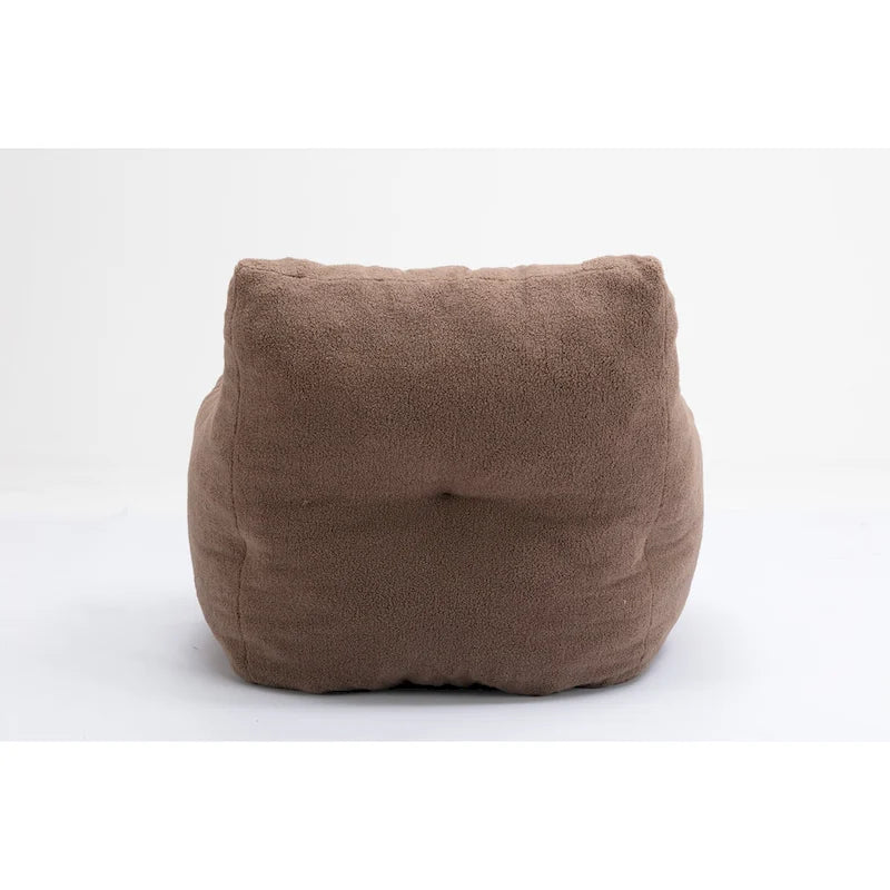 Fauteuil poire en fausse fourrure – Blanc crème / Café / Rouge / Gris foncé / Bleu foncé / Vert, Dossier haut, Pour 1 personne