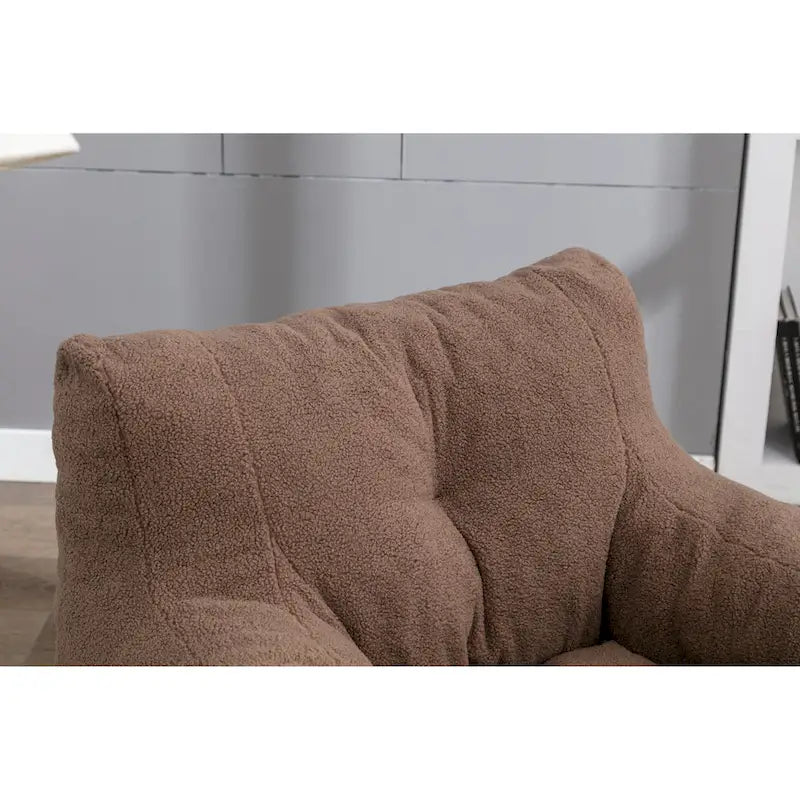 Fauteuil poire en fausse fourrure – Blanc crème / Café / Rouge / Gris foncé / Bleu foncé / Vert, Dossier haut, Pour 1 personne