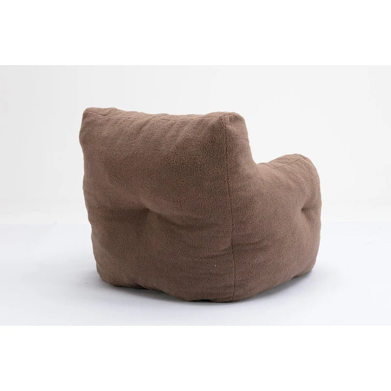 Fauteuil poire en fausse fourrure – Blanc crème / Café / Rouge / Gris foncé / Bleu foncé / Vert, Dossier haut, Pour 1 personne