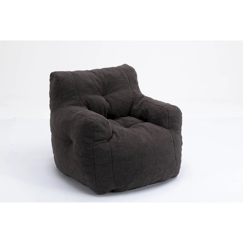 Fauteuil poire en fausse fourrure – Blanc crème / Café / Rouge / Gris foncé / Bleu foncé / Vert, Dossier haut, Pour 1 personne