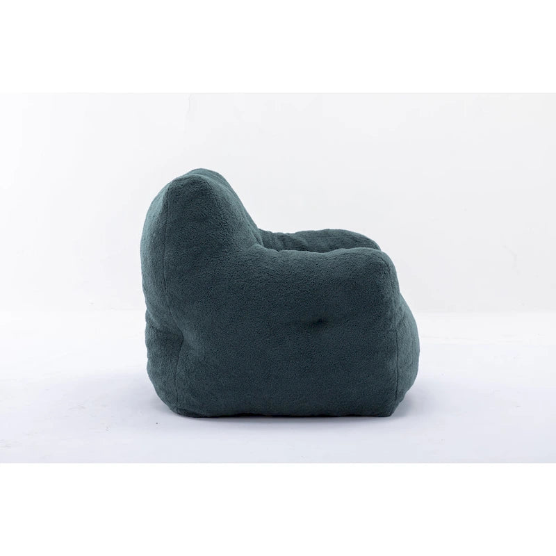 Fauteuil poire en fausse fourrure – Blanc crème / Café / Rouge / Gris foncé / Bleu foncé / Vert, Dossier haut, Pour 1 personne