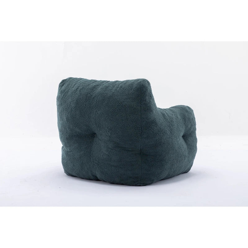 Fauteuil poire en fausse fourrure – Blanc crème / Café / Rouge / Gris foncé / Bleu foncé / Vert, Dossier haut, Pour 1 personne