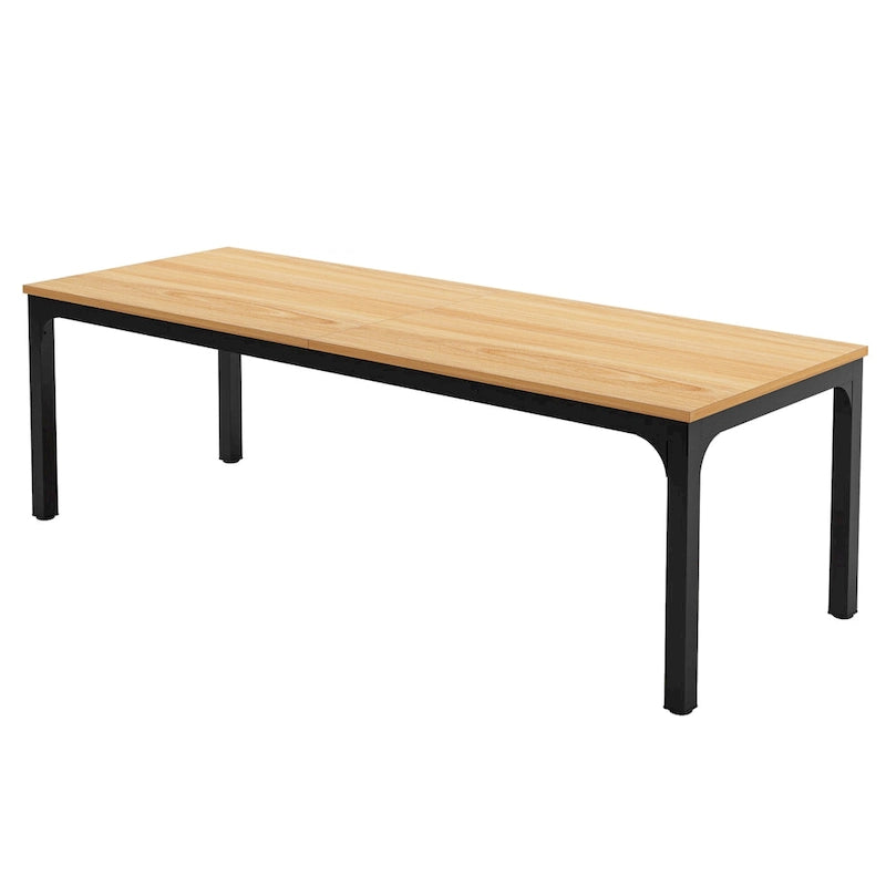 Bureau d'ordinateur extra long de 199,9 cm – Marron / Noir / Blanc / Taupe / Naturel / Marron et blanc, industriel, pour 2 personnes