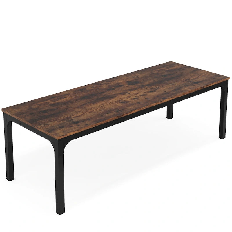 Bureau d'ordinateur extra long de 199,9 cm – Marron / Noir / Blanc / Taupe / Naturel / Marron et blanc, industriel, pour 2 personnes