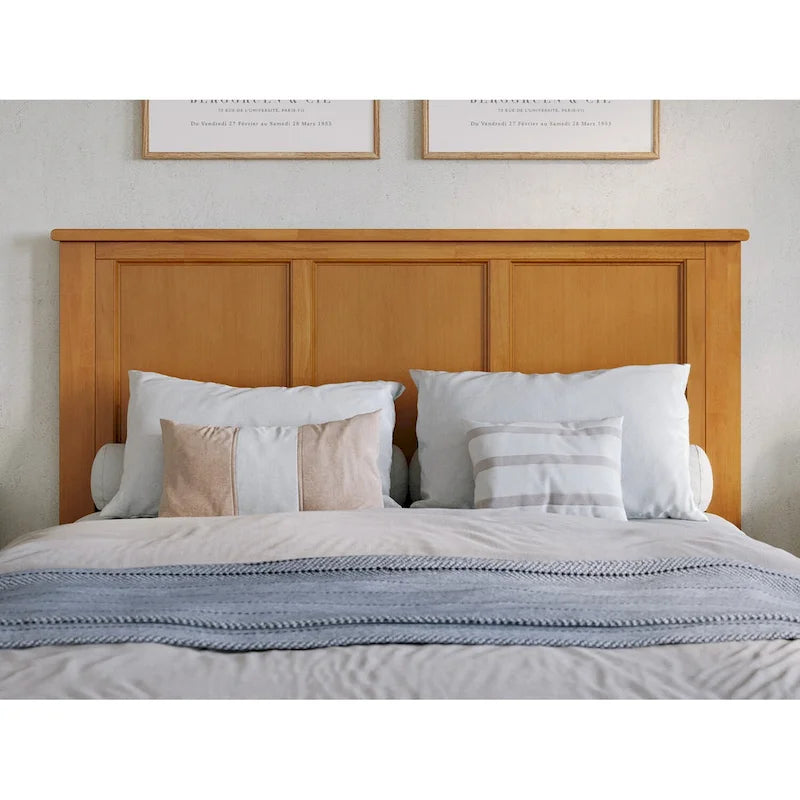Lit plateforme double espresso/blanc/gris/noyer/caramel avec tête de lit et lit gigogne double – une ou deux personnes