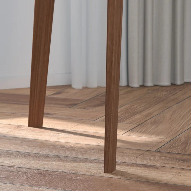 Bureau de 120 cm avec pieds en bois massif – Chêne / Marron / Blanc et chêne / Noyer noir, Pour 1 personne