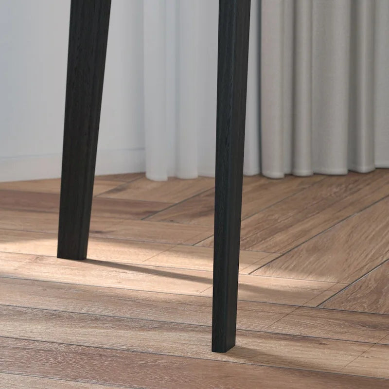 Bureau de 120 cm avec pieds en bois massif – Chêne / Marron / Blanc et chêne / Noyer noir, Pour 1 personne