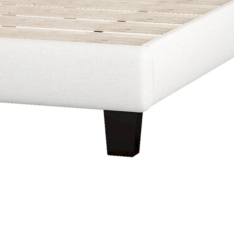 Lit plateforme rembourré en tissu gris avec tête de lit capitonnée en losange – Double / Queen / King – Individuel/Couple