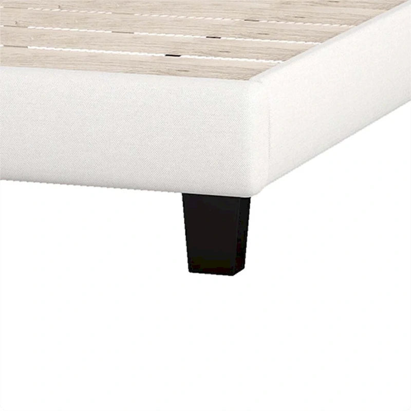 Lit plateforme rembourré en tissu gris avec tête de lit capitonnée en losange – Double / Queen / King – Individuel/Couple