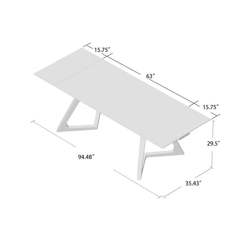 Table à manger extensible en noyer avec plateau en verre – Pour 10 personnes, 160–240 cm