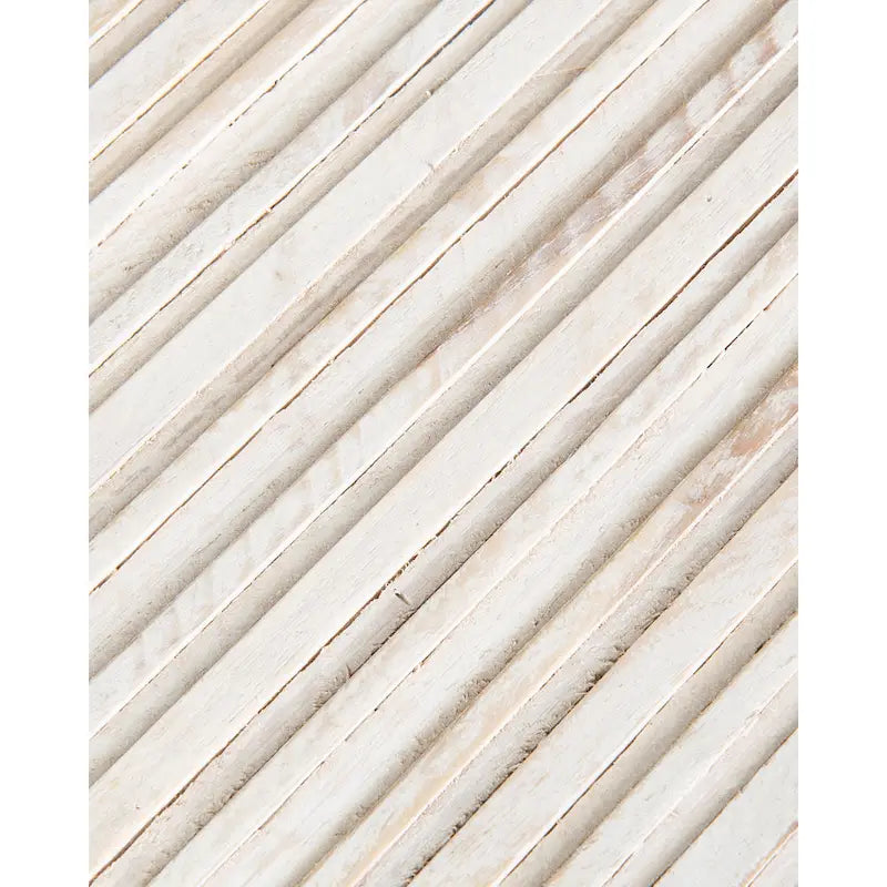 Table d'appoint ronde en planches de teck vieillies blanches – Une seule