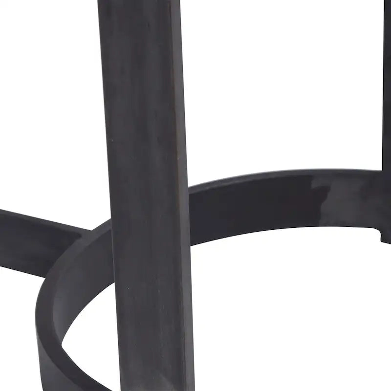 Console en placage de chêne naturel et fer forgé vieilli – Pièce unique
