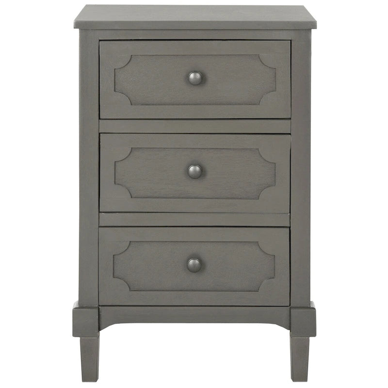 Commode de chevet à 3 tiroirs en pin gris/blanc – Utilisateur unique