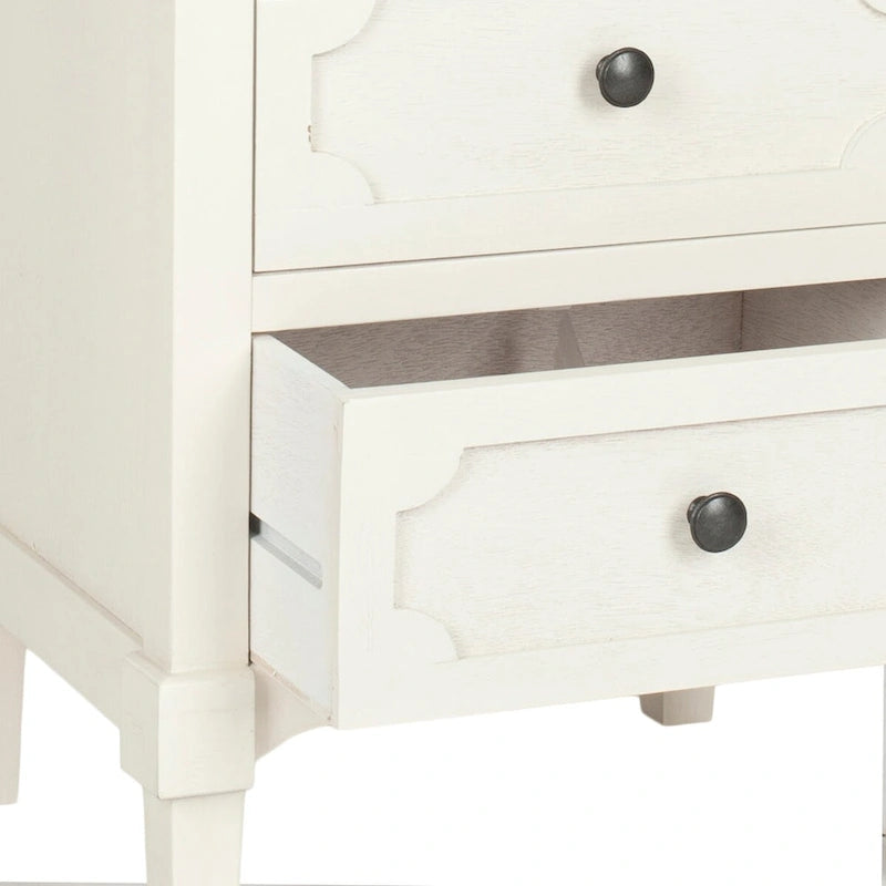 Commode de chevet à 3 tiroirs en pin gris/blanc – Utilisateur unique