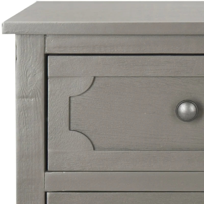 Commode de chevet à 3 tiroirs en pin gris/blanc – Utilisateur unique