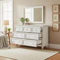 Commode 7 tiroirs blanche/bleue avec finition vieillie – Simple