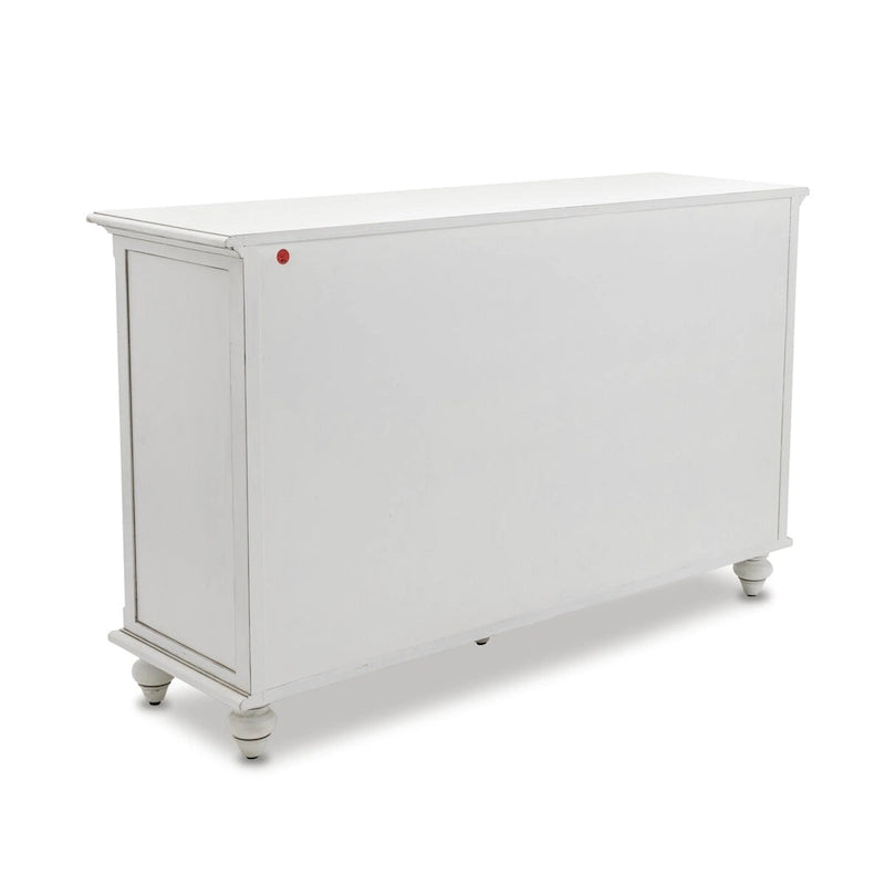 Commode 7 tiroirs blanche/bleue avec finition vieillie – Simple