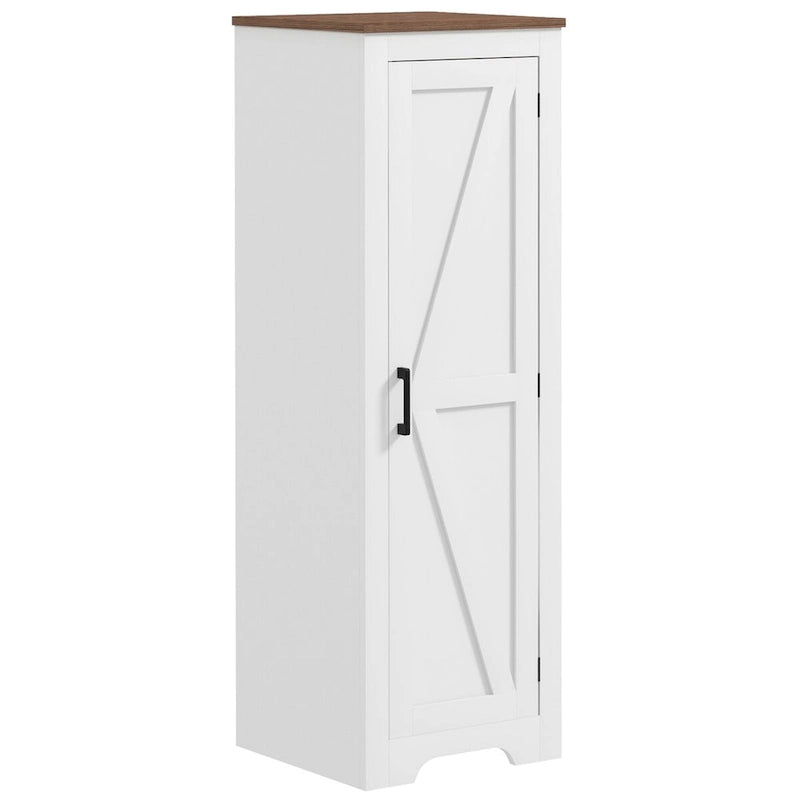 Meuble de rangement blanc à 4 niveaux de style ferme avec porte coulissante – Utilisateur unique