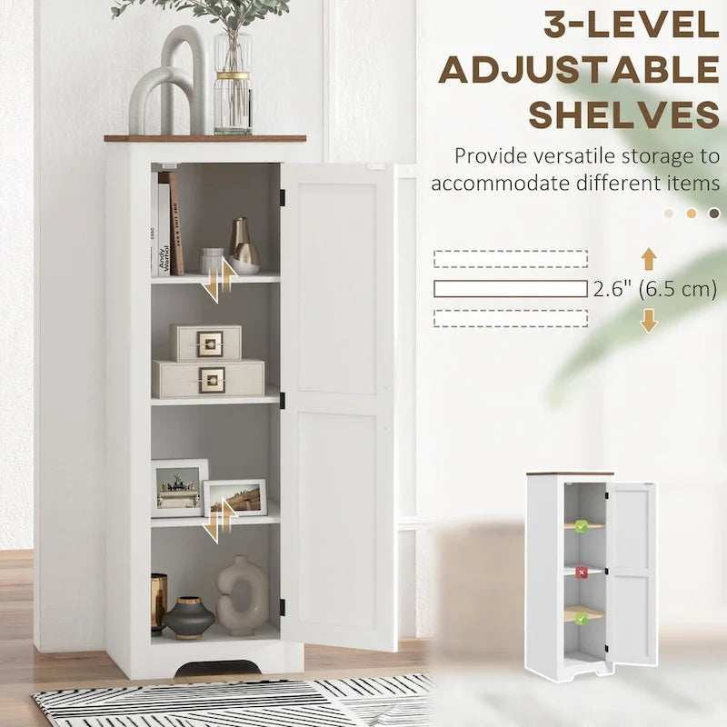 Meuble de rangement blanc à 4 niveaux de style ferme avec porte coulissante – Utilisateur unique