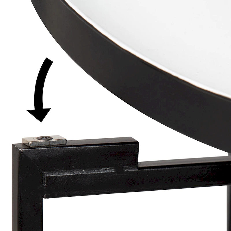 Table d'appoint pliante ronde en métal blanc / doré / miroir / gris – Une pièce