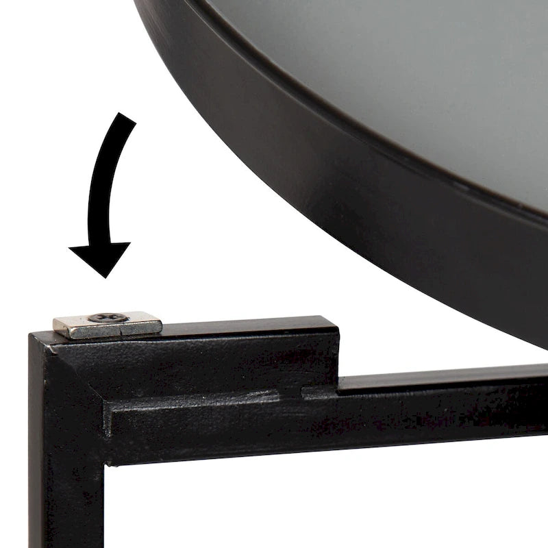 Table d'appoint pliante ronde en métal blanc / doré / miroir / gris – Une pièce