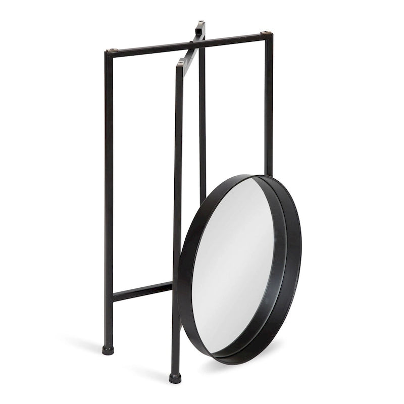 Table d'appoint pliante ronde en métal blanc / doré / miroir / gris – Une pièce