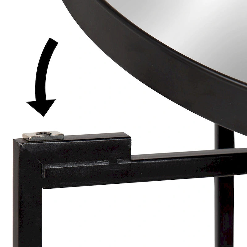 Table d'appoint pliante ronde en métal blanc / doré / miroir / gris – Une pièce