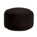 Pouf ottoman simple en fausse fourrure Angora Ebony