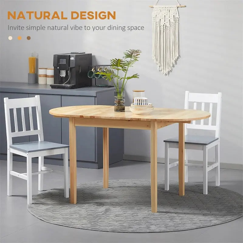 Table de salle à manger à abattants, pin naturel, 4-6 places