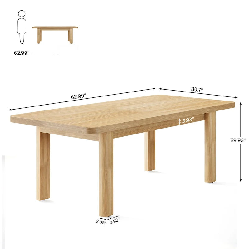 Bureau d'ordinateur marron avec 2 tiroirs, pieds en U, pour 1 personne