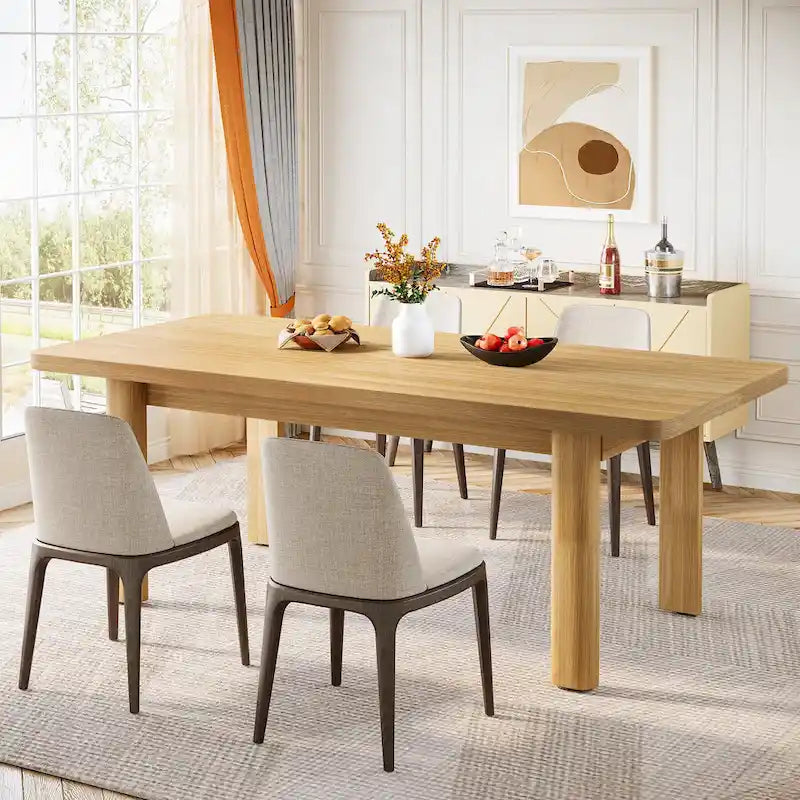 Bureau d'ordinateur marron avec 2 tiroirs, pieds en U, pour 1 personne