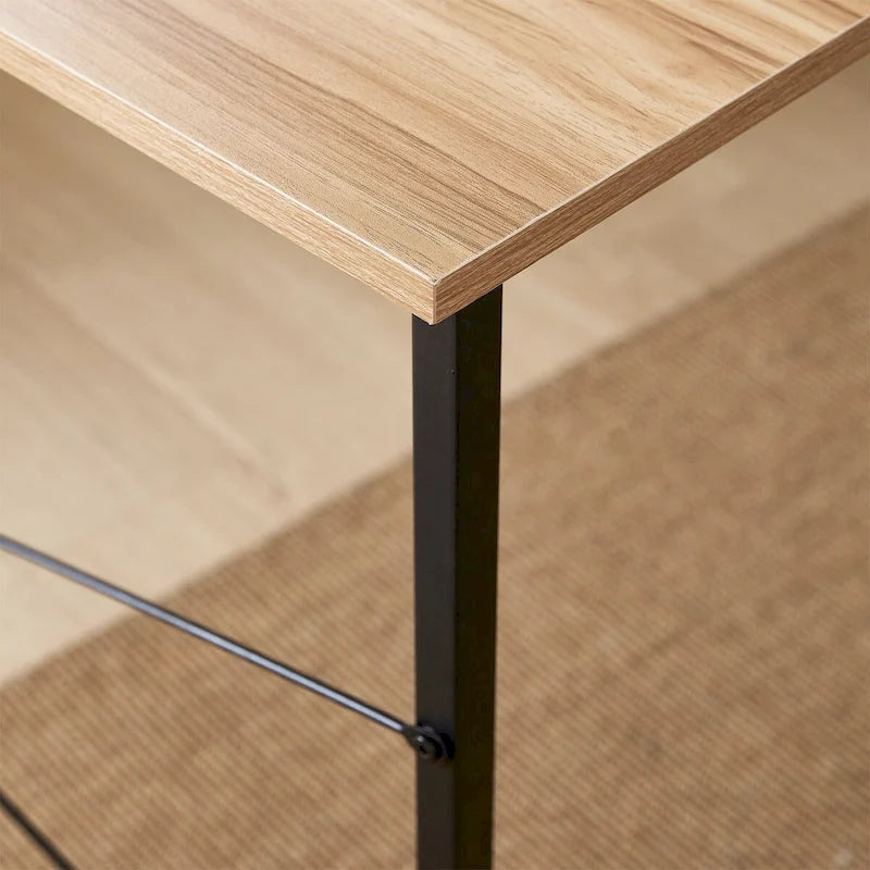 Bureau de 47 pouces avec piètement en X – Hêtre, Pour 1 personne