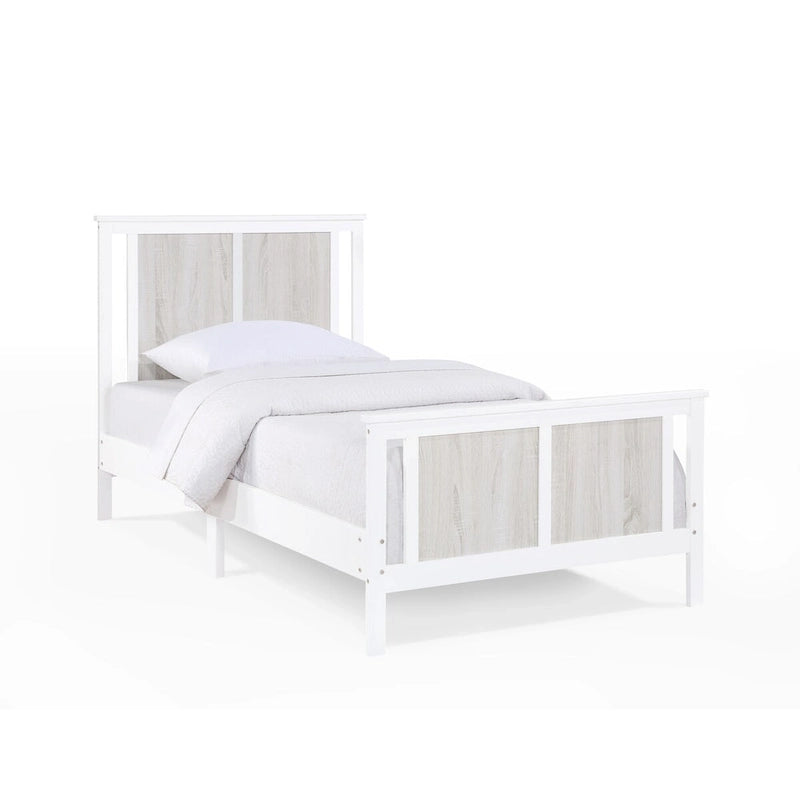 Lit réversible simple panneau bleu nuit / blanc / gris / noir – Une place