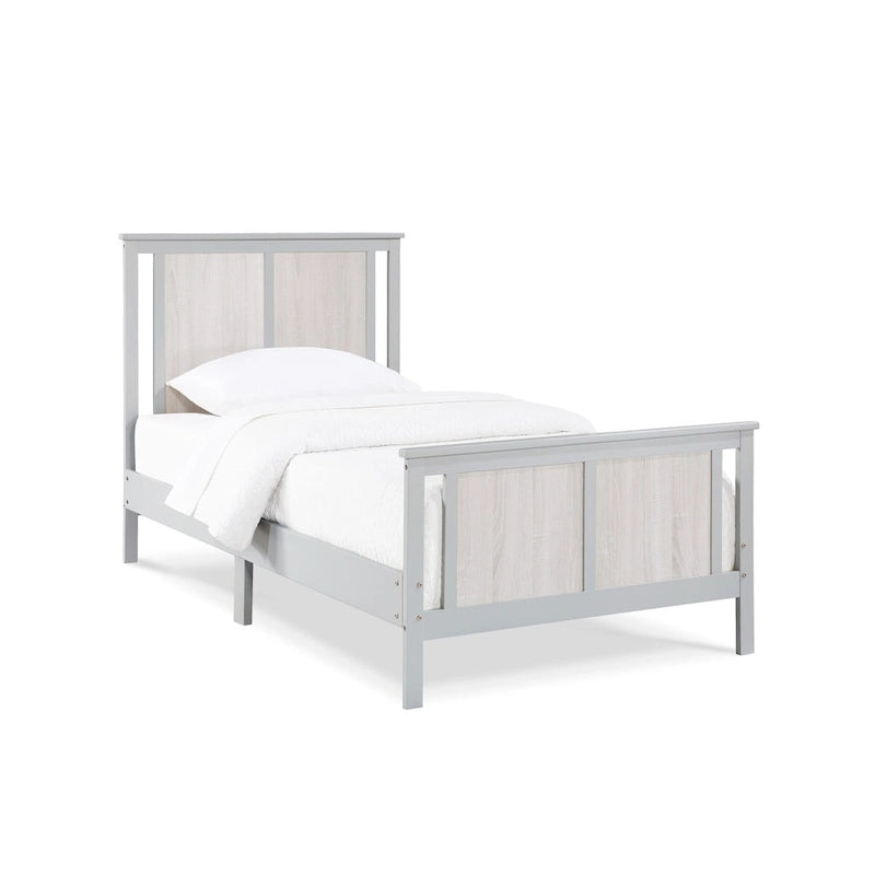 Lit réversible simple panneau bleu nuit / blanc / gris / noir – Une place
