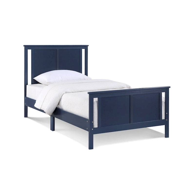 Lit réversible simple panneau bleu nuit / blanc / gris / noir – Une place