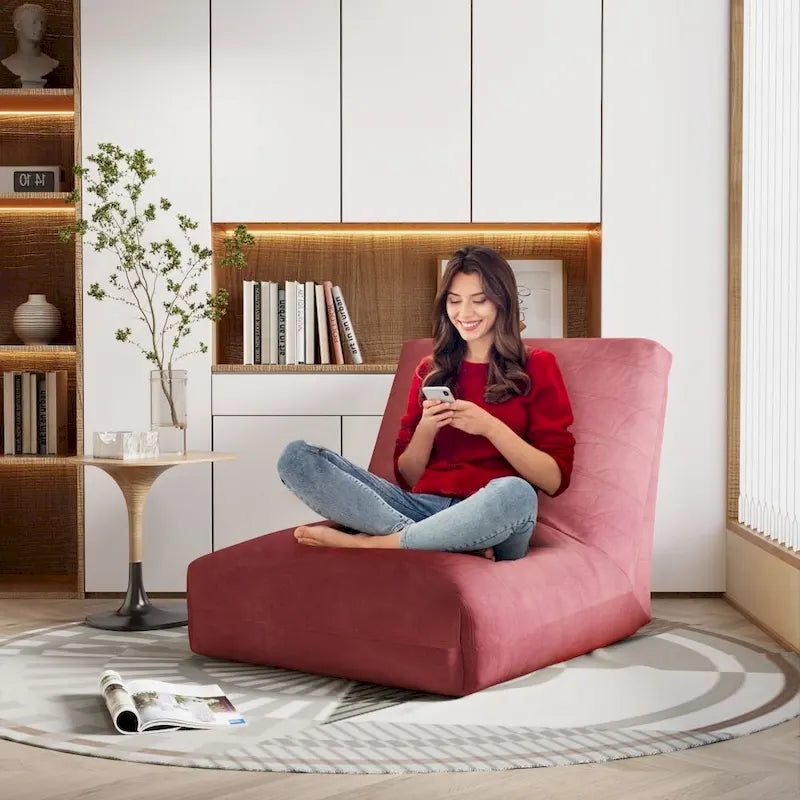 Pouf géant surdimensionné avec accoudoirs – Monoplace – Gris / Vert / Blanc / Rose / Jaune