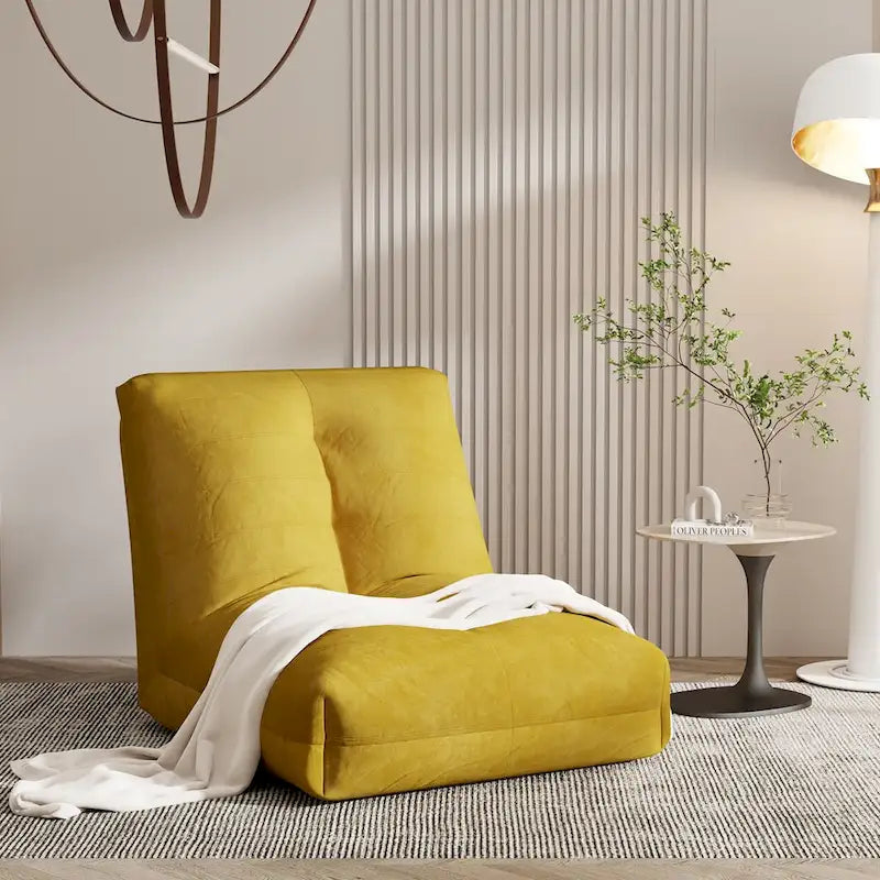 Pouf géant surdimensionné avec accoudoirs – Monoplace – Gris / Vert / Blanc / Rose / Jaune