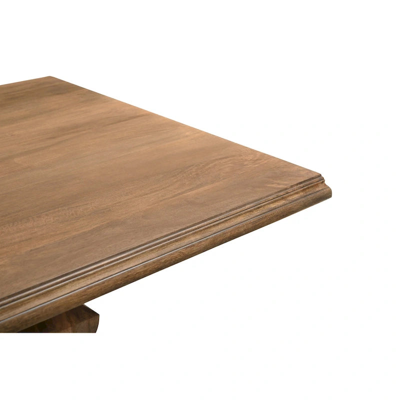 Table à manger double pied en manguier massif naturel – 6 à 8 places (75W / 96W)