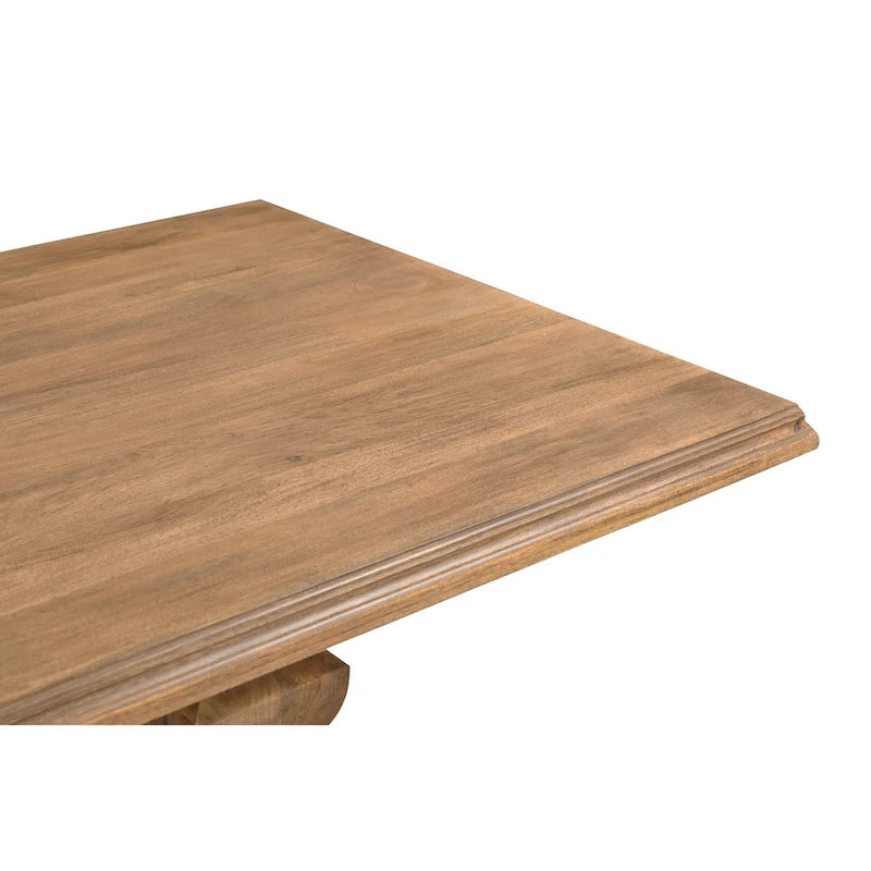 Table à manger double pied en manguier massif naturel – 6 à 8 places (75W / 96W)