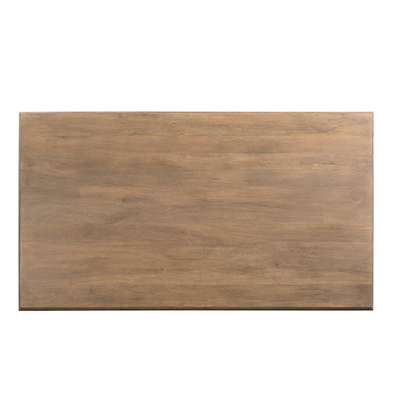 Table à manger double pied en manguier massif naturel – 6 à 8 places (75W / 96W)